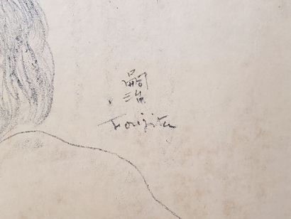 null Léonard Tsuguharu FOUJITA (1886-1968) Two young naked women. Lithograph on China...