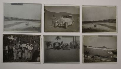 null Set of eleven photographic plates in black and white on glass in positive, on...