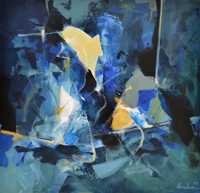 null Adrian BUBA (1953) Composition bleue, 2010. Huile sur toile signée et datée...