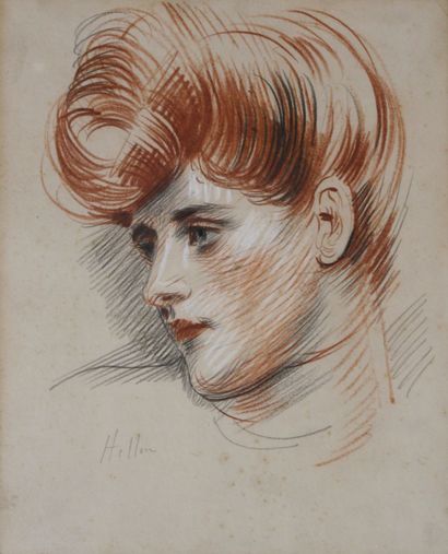 Paul César HELLEU (1859-1927) Portrait de...