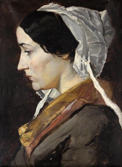 null Alfred Emile Léopold STEVENS (1823-1906) Portrait de Mademoiselle Dyck. Huile...