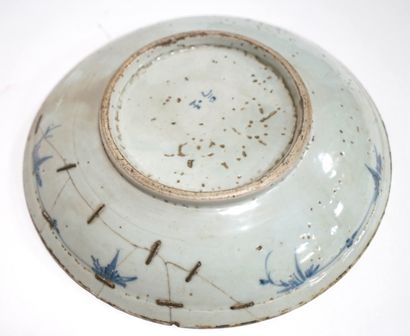 null SOUTH EAST ASIA. Blue and white porcelain dish decorated with phoenix and peony....