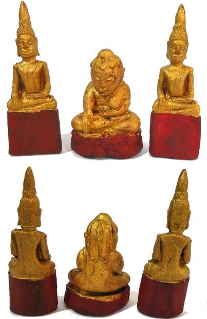 Set of 3 small votive Buddhas 