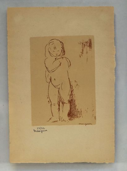 Henri MANGUIN (1874-1949). Fillette. Lithographie...
