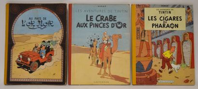 null HERGE. Les aventures de Tintin. lot de trois volumes : Au Pays de l'or noir,...