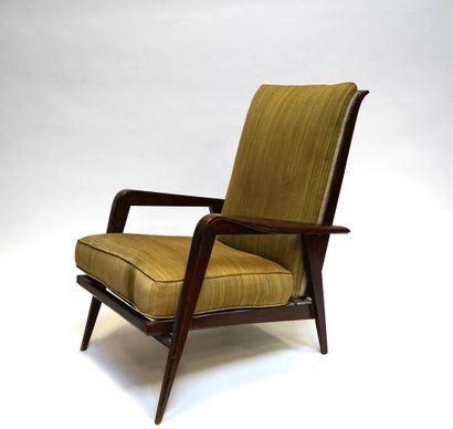 null Etienne-Henri MARTIN (1905-1997) STEINER éditeur Paire de fauteuils en bois...