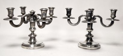 null CHRISTOFLE. Pair of CANDELABRES with four arms of light, which can make simple...