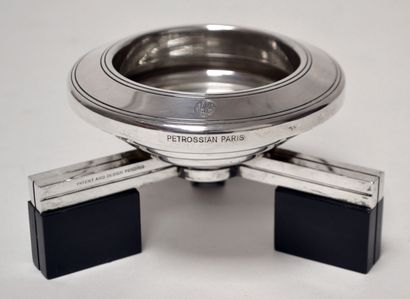 null House PETROSSIAN, Paris. Small CAVIAR BOWL in silver plated metal and composition...