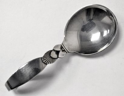 null Georg JENSEN (1866-1935) Silver BOILING SPOON, the curved stem enhanced with...