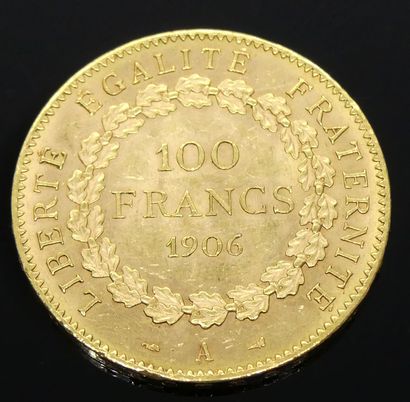  PIECE de 100 francs or Génie Ailé 1906