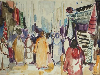 Eddine Sahraoui SCHEMS (1948) Rue à Tunis....