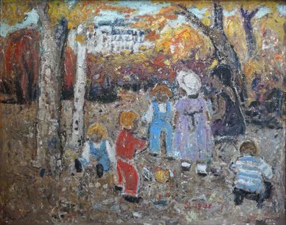 Marko STUPAR (1936) Enfants au parc des Tuileries....