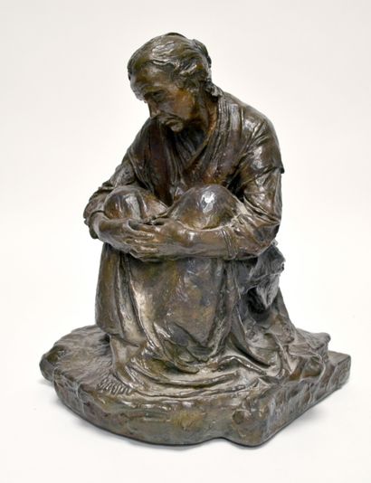 null FIX-LOPES, XIXe-XXe. Femme assise. Bronze à patine brune signée, Valsuani fondeur....