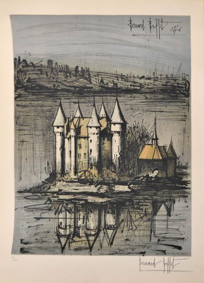  Bernard BUFFET (1928-1999) Château de Val, 1976. Lithographie signée et datée dans...