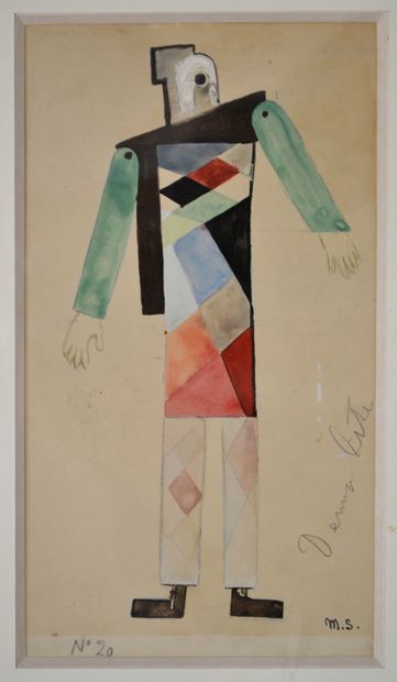 null Marguerite STEINLEN (1893-1982) Study of costume, n° 20, 1925. Watercolor, ink...