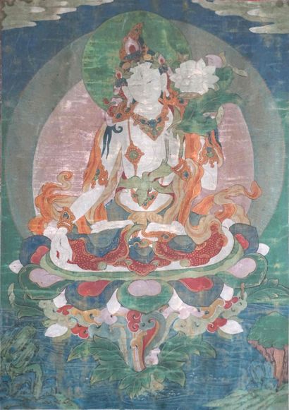 TANGKA figurant le Bodhisattva Avalokitesvara....