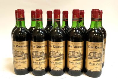 null 11 bouteilles Bordeaux, Saint-Emilion, Clos DOUMAYNE, Roland Bel, 1985 (base...