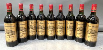 null 9 bouteilles Bordeaux, Saint-Emilion, Clos DOUMAYNE, Roland Bel, 1988 (base...