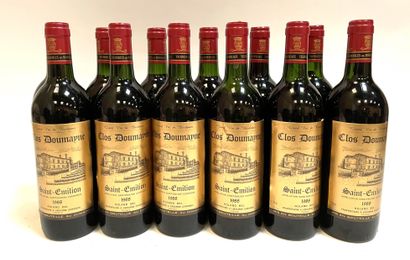 null 12 bouteilles Bordeaux, Saint-Emilion, Clos DOUMAYNE, Roland Bel, 1988 (base...