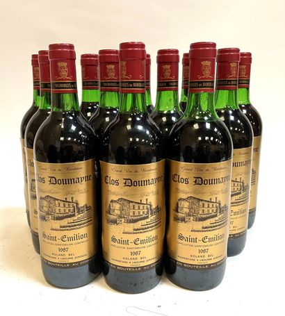 null 12 bouteilles Bordeaux, Saint-Emilion, Clos DOUMAYNE, Roland Bel, 1987 (base...