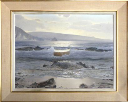 null Ottorino I CAMPAGNARI (1910-1987). Bord de mer. Huile sur toile signée en bas...