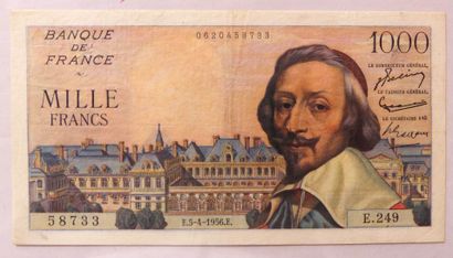 null BILLET de 1000 Francs Richelieu. Très bon état.