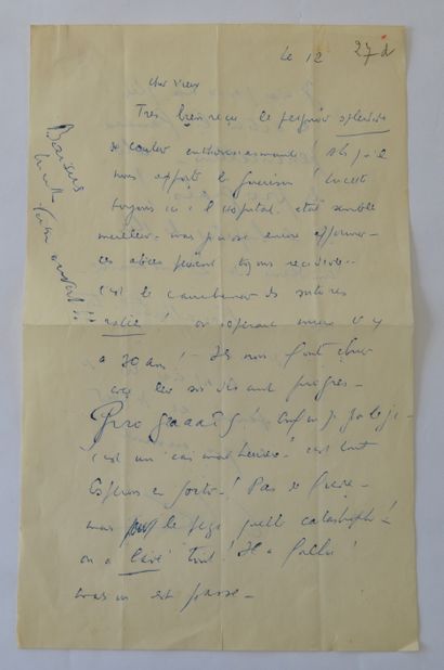 null CELINE (Louis Ferdinand) écrivain et médecin français (1894-1961) Lettre autographe...