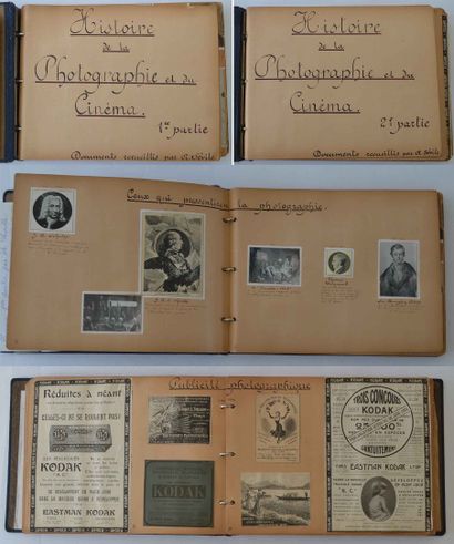  PHOTOGRAPHIE et CINEMA. Réunion de 2 volumes oblong, renfermant l’histoire et l’évolution...