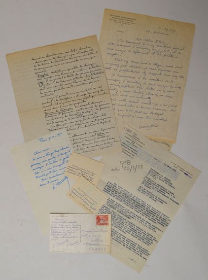 null DIVERS - THEÂTRE - CINEMA Ensemble de 10 lettres ou cartes, la plupart autographes...