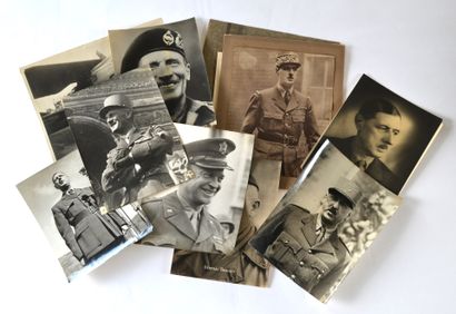 null GENERALS of the Second World War. Set of 10 photos of generals, most of them...