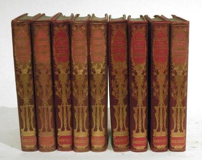 null Lot de neuf volumes Ed. Hachette et Compagnie. Fin XIXe.