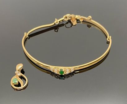 BRACELET in yellow gold 750 mil. set with...