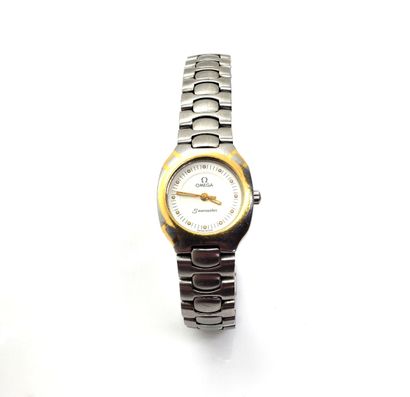 null 
OMEGA Bracelet MONTRE de femme modèle Seamaster Polaris en acier. Dans sa boîte....