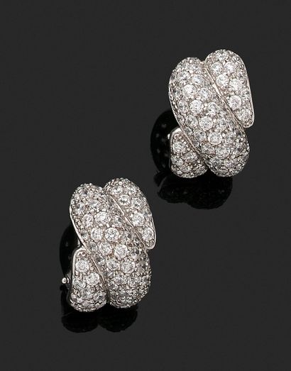 Pair of ear CLIPS in white gold 750 mil....