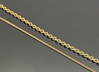 null TWO CHAINS in yellow gold 750 mils. Gross weight 12,4 g (one metal clasp)