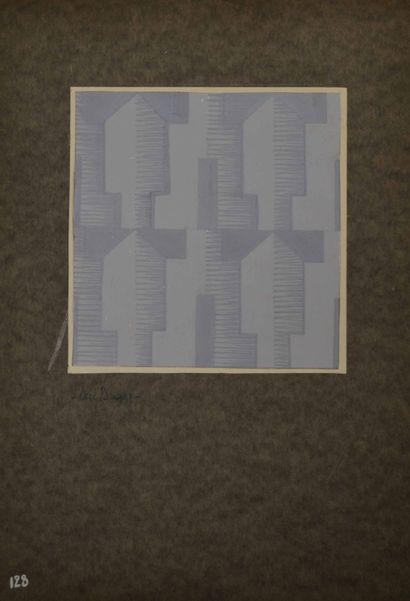 null 
Eric BAGGE (1890-1978) Lot de dix-neufs projets de tissu ou papier peint à...