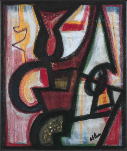 null Jean-Michel ATLAN (1913-1960) Composition. Pastel signé en bas vers la droite....