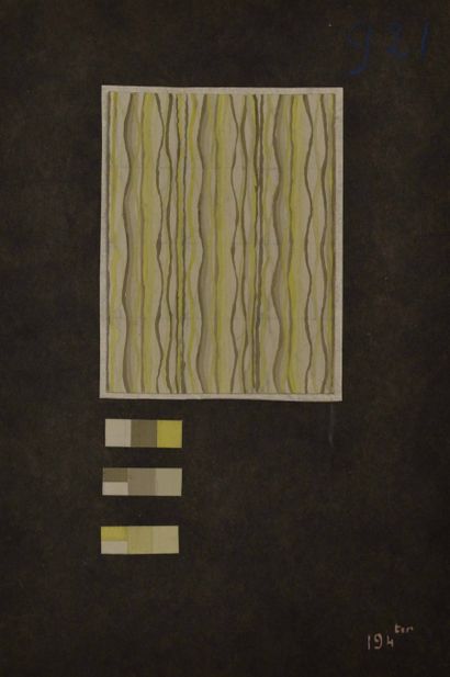 null Eric BAGGE (1890-1978) Lot of twenty projects of fabric or wallpaper with geometrical...
