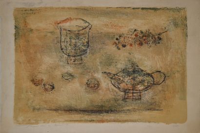null ZAO Wou-Ki (1921-2013) The Teapot (1952) Etching in colors signed lower left...