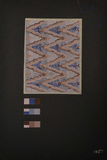 null Eric BAGGE (1890-1978) Lot of twenty projects of fabric or wallpaper with geometrical...