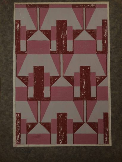 null Eric BAGGE (1890-1978) Lot of twenty projects of fabric or wallpaper with geometrical...