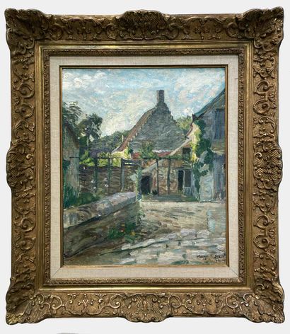 null 
Henri LEBASQUE (1865-1937) Rue de village, été 1903. Huile sur toile signée...