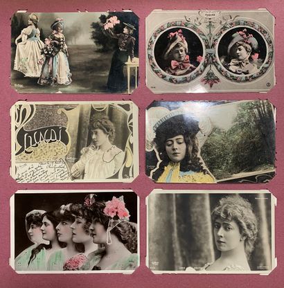 null Actresses and singers: lot of postcards on actresses and singers of the beginning...