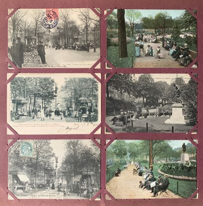 null Jardins et parcs Parisiens : lot de cartes postales anciennes sur le jardin...