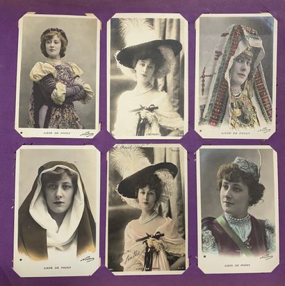 null Liane de Pougy : lot de cartes postales anciennes sur Liane de Pougy durant...