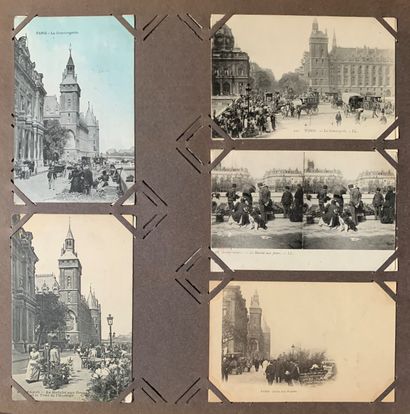 null Marché de quartier Parisien : lot de cartes postales sur les marchés dans Paris....