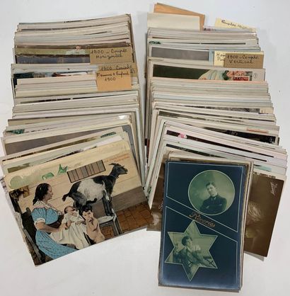 Fantaisies : lot de cartes postales anciennes...