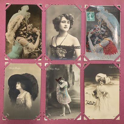 null Comédiennes et chanteuses : lot de cartes postales sur les actrices et chanteuses...