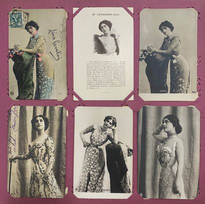 null Cavaliéri: lot of old postcards about the soprano Cavaliéri. Many portraits,...