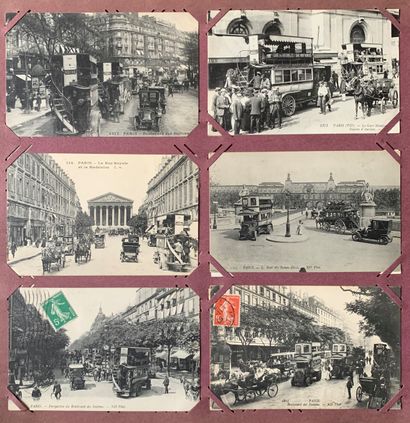 null Automobiles et taxis à Paris : lot de cartes postales anciennes sur l’univers...